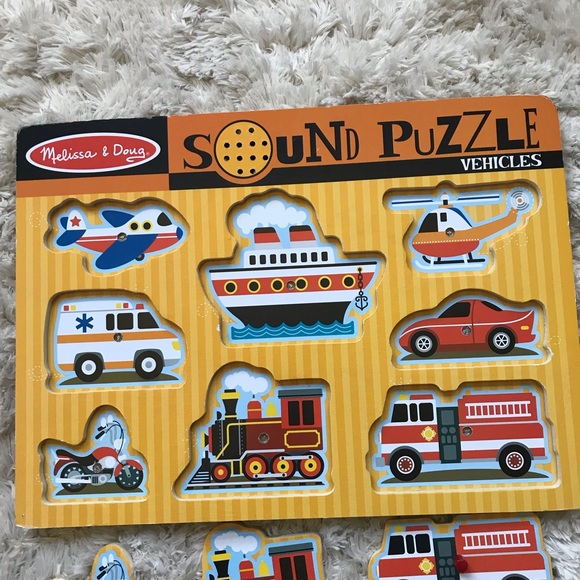 Children Puzzle Melissa and Doug Vehicles Sound Puzzle - Picture 2 of 6